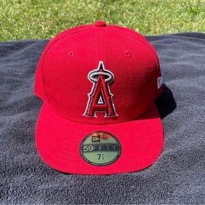 New Era Red 59FIFTY Cap with Embroidered Logo